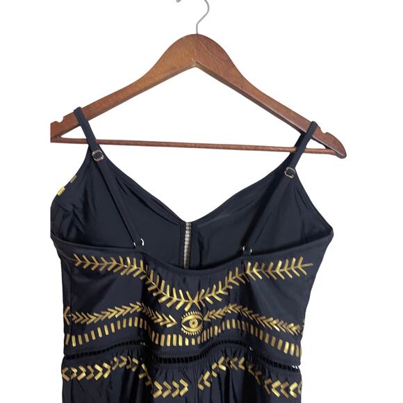 Biliblond Onepiece Overall Swim in Black Gold Womans XL NWT - Picture 5 of 13